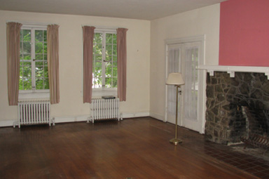Rock house, living and fireplace, Front Royal, Warren County